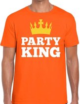 Oranje Party king t- shirt - Shirt voor heren - Koningsdag kleding M