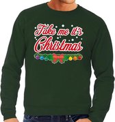 Foute kersttrui / sweater voor heren - groen -Take Me Its Christmas M (50)
