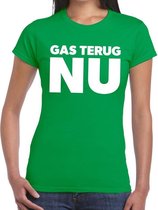 Groningen protest t-shirt gas terug NU groen voor dames 2XL