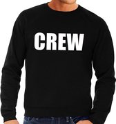 Crew tekst sweater / trui zwart voor heren S