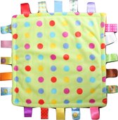 Knuffeldoek Labeldoek Baby Groen met Stippen