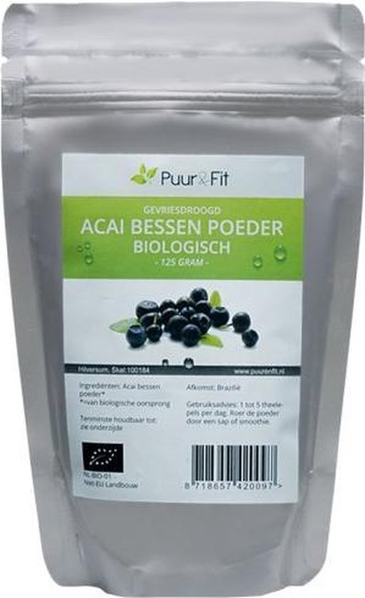 Puur&Fit Acai Bessen Poeder Biologisch - 125 gram | bol.com
