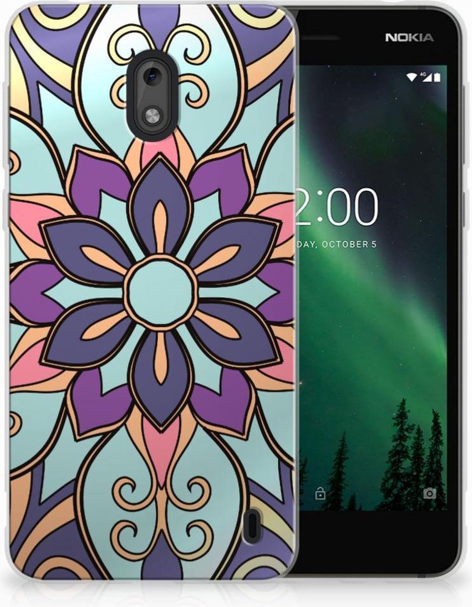 Nokia 2 TPU Case Purple Flower