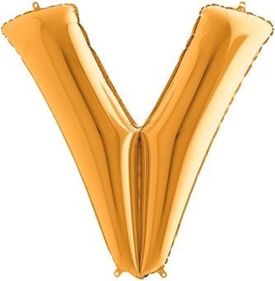 Folieballon letter V goud (100cm)