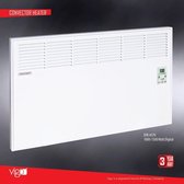 Ivigo - elektrische verwarming -kachel - 1000 watt - wit 70 x 45 x 8 cm tiptoets bediening wand en staande montage mogelijk