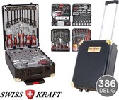 Swiss Kraft - Gereedschapstrolley 386-delig - Stapelbaar - 4 inlays