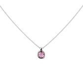 The Jewelry Collection Ketting Amethyst 1,3 mm 42 + 3 cm - Zilver