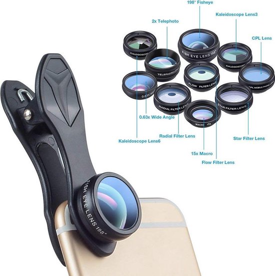 APEX Series 10 in 1 HD Telefoon Camera Lens Kit