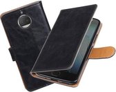 BestCases.nl Motorola Moto G5s Plus Pull-Up booktype hoesje zwart