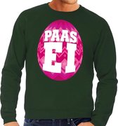 Paas sweater groen met roze ei voor heren M