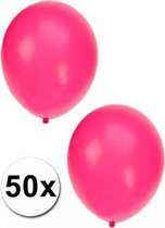 Bellatio Decorations ballonnen - 50 stuks - roze - 27 cm - helium of lucht - verjaardag / versiering