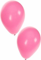 Bellatio Decorations ballonnen - 50 stuks - lichtroze - 27 cm - helium of lucht - verjaardag / versiering