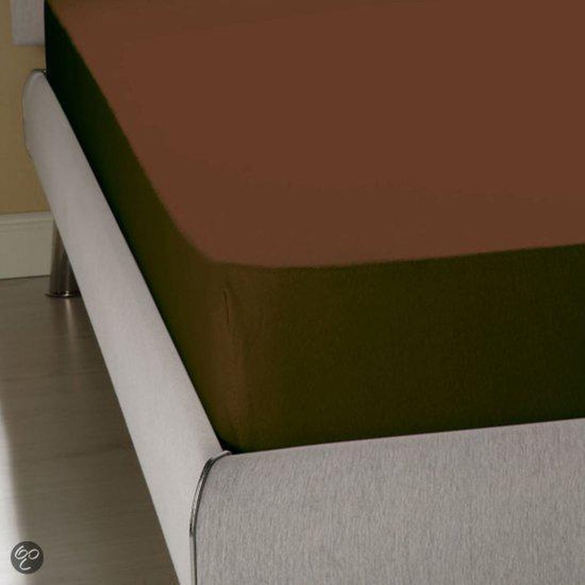 Homee Hoeslaken Jersey stretch taupe 190/200x200/220 +35 cm Lits-jumeaux bed 100% katoen