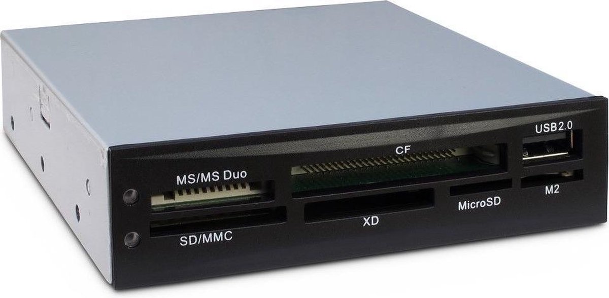 Inter-Tech CI-02 multicard geheugenkaartlezer Intern Zwart USB 2.0