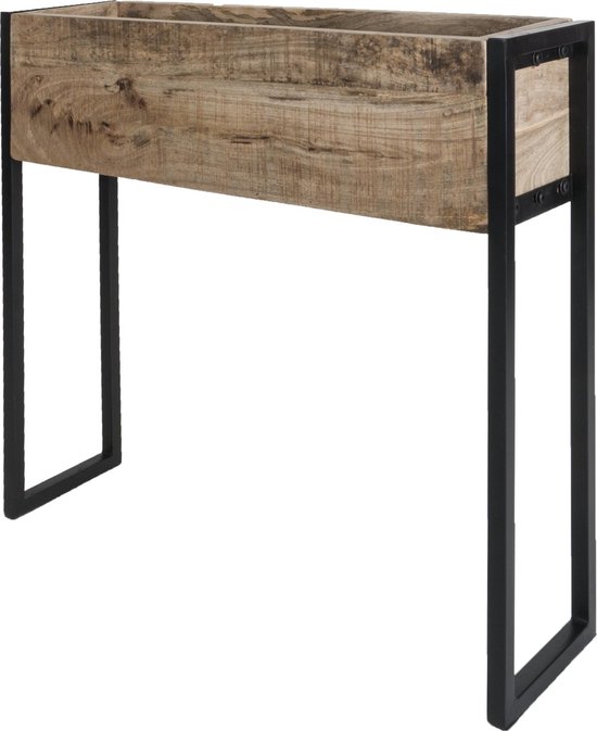 | Plantenbak Faab 68 x 72 x 20 cm Metaal Lectuurhouder Krantenbak Mangohout Metaal | Meubelplaats.nl