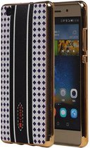 M-Cases Ruit Design TPU Hoesje voor Huawei P8 Lite Paars