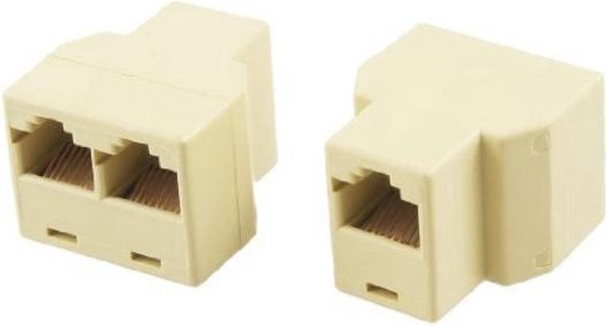 Netwerk / Ethernet Kabel Splitter Gold-plated - Supersnelle Verdeler Connector / Adapter Voor UTP / FTP / RJ45 / ISDN / LAN - AA Commerce