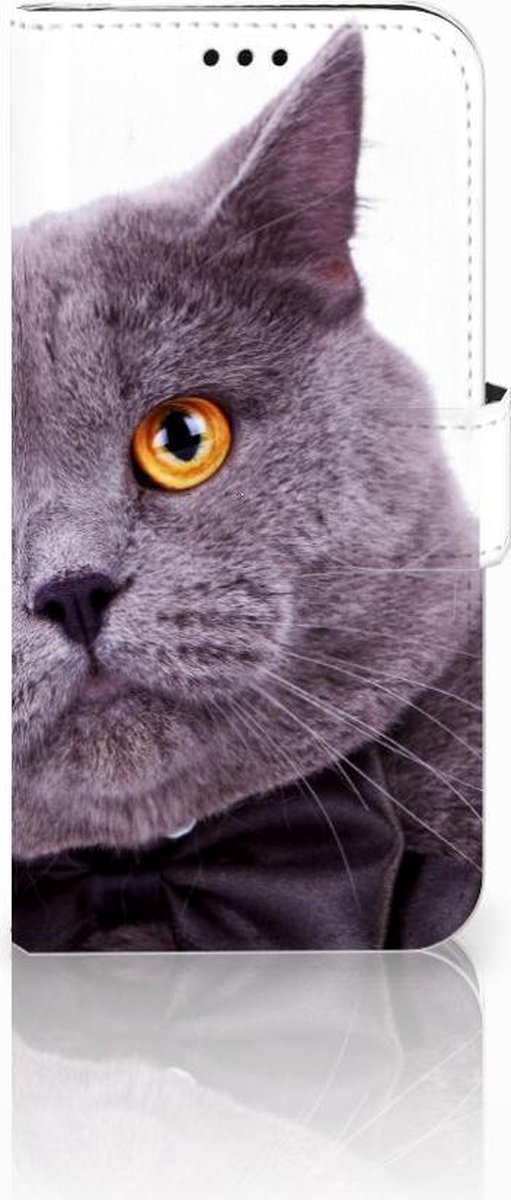 Boekhoesje voor Samsung Galaxy J5 2017 Telefoonhoesje met Pasjes Kat