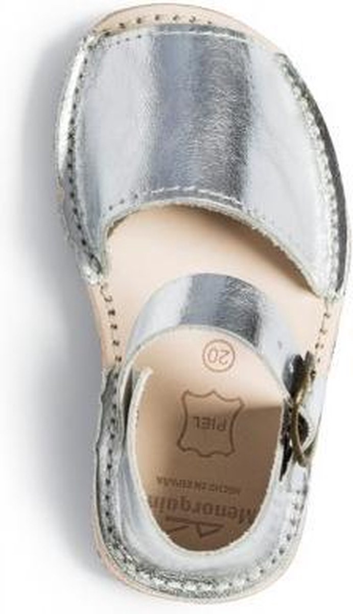 Menorquina-spaanse sandalen-avarca-kinder-zilver-hielbandje-maat 20