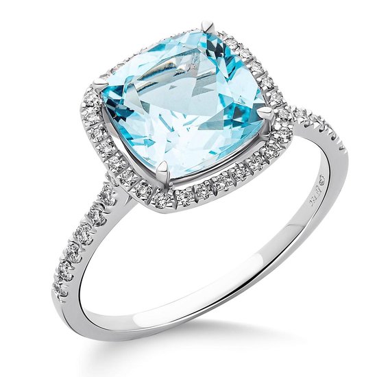 Orphelia RD-3924/54 - Ring - Witgoud 18 Karaat - Diamant 0.20 ct / Sky Topaz 2.5 ct