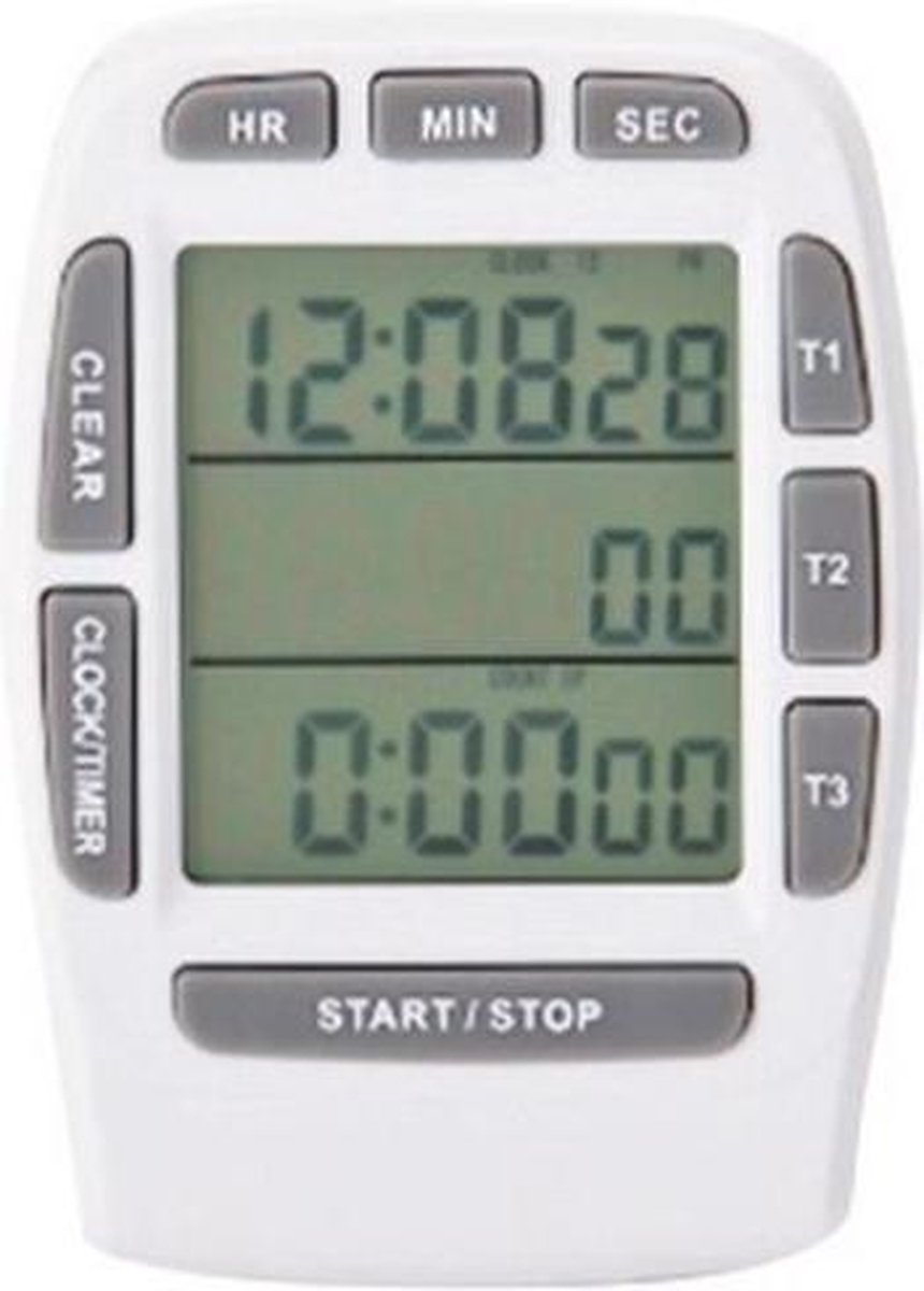 Digitale Kookwekker met 3 Kanalen / Eierwekker 3kanaals Timer