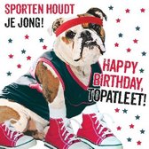 Wenskaart Dierenmanieren Sporten houdt je jong! Happy...