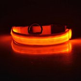 TKSTAR USB Oplaadbare LED Nachtveiligheid Knipperende Gloed Halsbanden | Oranje | S 2.5cm X 35cm/43cm