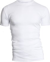 Garage 301 - Semi Bodyfit T-shirt ronde hals korte mouw wit M 100% katoen 1x1 rib