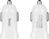 HOCO Z2A Duo-poort Auto-oplader adapter wit voor Apple iPhone en iPad, Samsung Galaxy, Huawei, Xiaomi, etc.