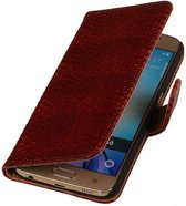 Mobieletelefoonhoesje.nl - Samsung Galaxy S6 Hoesje Slang Bookstyle  Rood