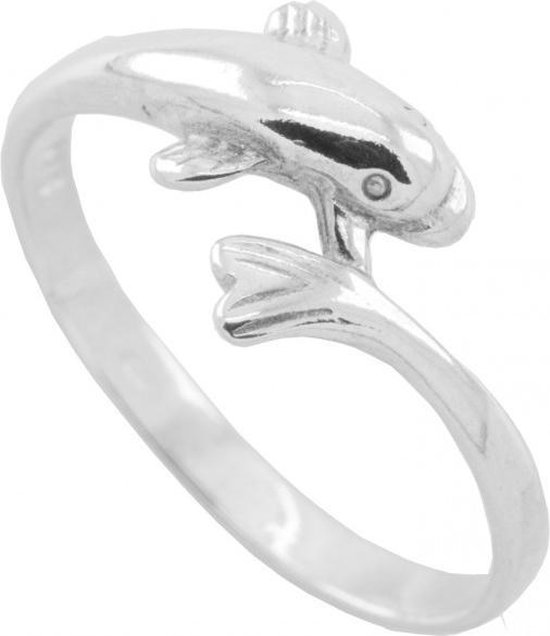 Zilveren ring dolfijn