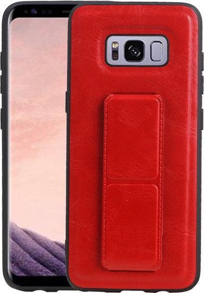 Grip Stand Hardcase Backcover voor Samsung Galaxy S8 Rood