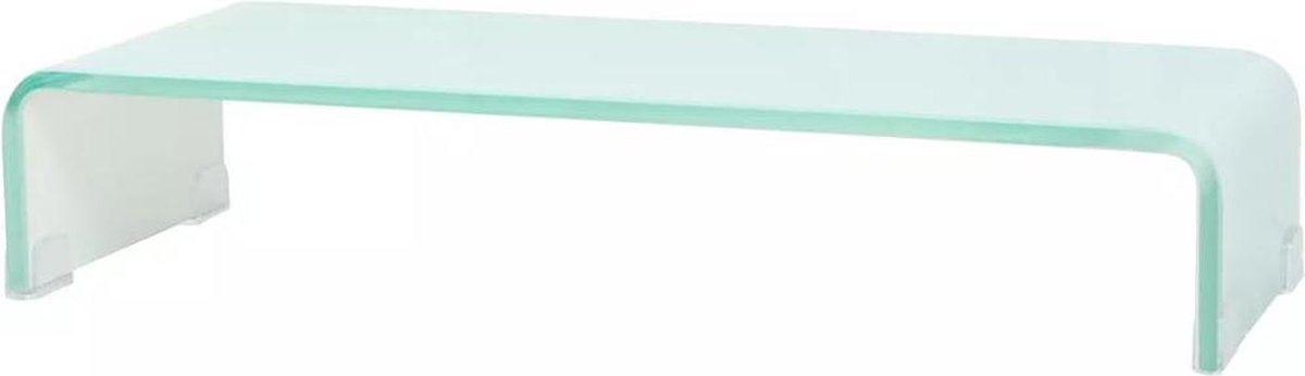 vidaXL - TV-meubel/monitorverhoger - 60x25x11 - cm - glas - groen - groen