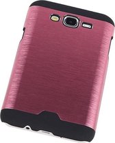 Lichte Aluminium Hardcase/Cover/Hoesje Samsung Galaxy J7 Roze - Cover Case Hoes