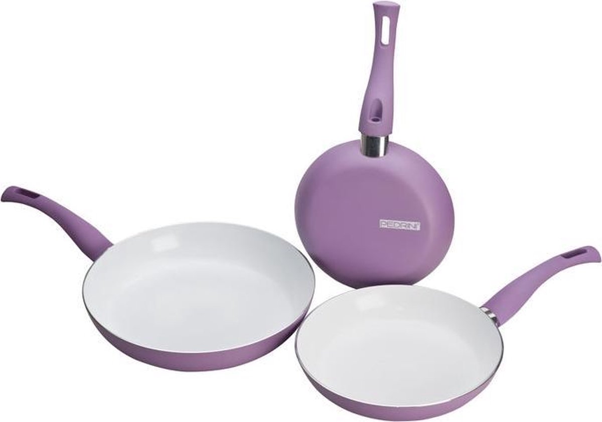 Pedrini Ceramica Pannenset 3 delig Lila