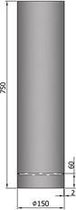 TT Kachelpijp Ø150 lengte 1000 cylindrisch met condensring grijs - grijs -staal - 2mm - H1000 Ø150mm