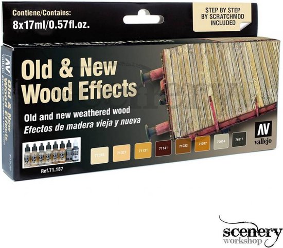 Vallejo val 71187 - Model Air - Old & New Wood Effects Set 8 x 17 ml |  bol.com