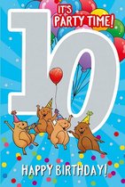 Cijferkaart met muziek 10 It's Party time! Happy Birthday!