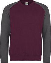 Baseball Sweat (Donkergrijs / Bordeauxrood) M