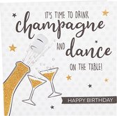 Depesche - Glamour wenskaart met de tekst "It's time to drink champagne and dance ..." - mot. 014