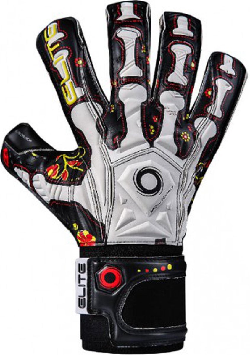 Elite Keepershandschoenen - Maat 11 Volwassenen - wit/ zwart/ geel/ rood