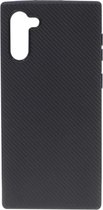 Shop4 - Samsung Galaxy Note 10 Hoesje - Zachte Back Case Carbon Zwart