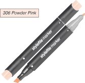 Stylefile Twin Marker - Poeder Roze - Deze hoge kwaliteit stift is ideaal voor designers, architecten, graffiti artiesten, cartoonisten, & ontwerp studenten