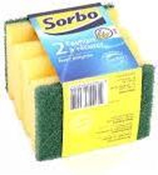 Sorbo Schuurspons Multipack - 12 stuks (6x2) - Met handgreep - 9x6,5x4,5cm bol.com