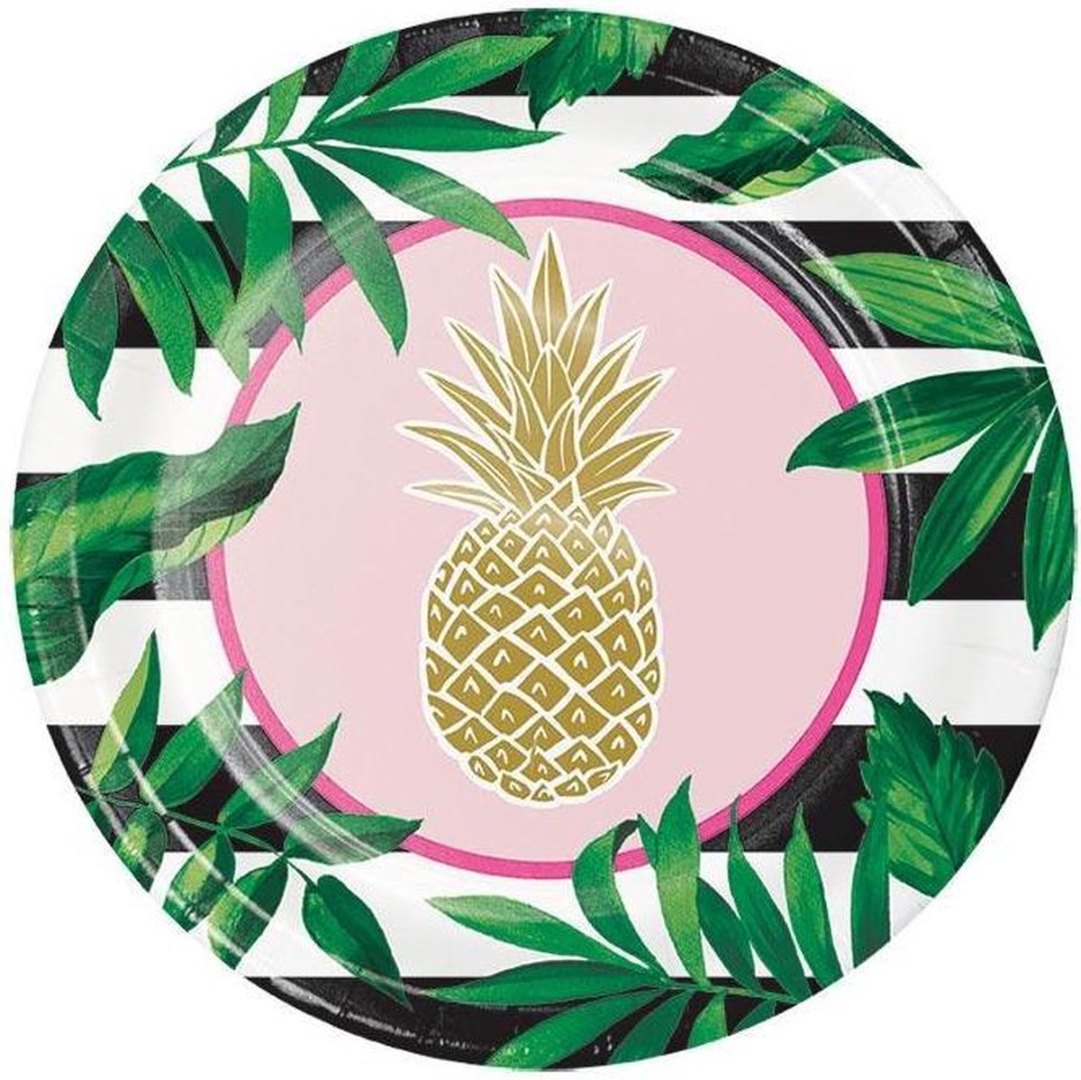 Creative Converting - Golden Pineapple Borden - 25 cm - 8 stuks