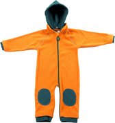 Ducksday fleecesuit unisex - oranje/petrol - 104/110