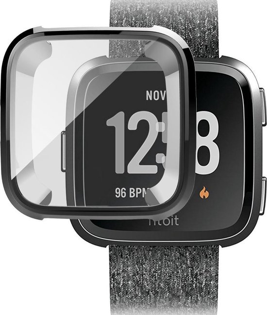 KELERINO. Housse de protection complète pour Fitbit Versa (Lite) - Siliconen - Zwart