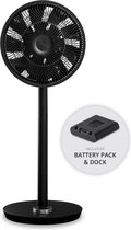 Duux Whisper Flex Zwart Ventilator incl. Dock & Battery Pack - Laadstation & Accu - Statief + Tafelventilator