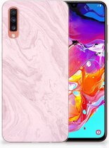 Geschikt voor Samsung Galaxy A70 TPU Siliconen Hoesje Marble Pink