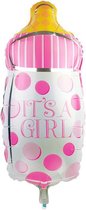 DW4Trading® Folieballon babyfles It's a girl 23x43 cm roze